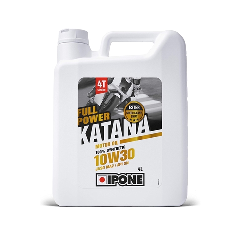 Ulei motor Ipone Full Power Katana 10W30 4T 4L Ulei motor Ipone Full Power Katana 10W30 4T 4L este un ulei de motor in patru timpi cu vascozitate 10W30
